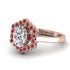 Honeycomb Halo Oval Diamond Ring - Laura No. 47 image 2