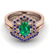 Honeycomb Halo Oval Emerald Bridal Set - Laura No. 65 image 2