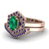 Honeycomb Halo Oval Emerald Bridal Set - Laura No. 65 image 3