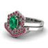 Honeycomb Halo Oval Emerald Bridal Set - Laura No. 51 image 3