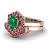 Honeycomb Halo Oval Emerald Bridal Set - Laura No. 50 image 3