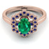 Honeycomb Halo Oval Emerald Ring - Laura No. 65 image 1