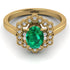 Honeycomb Halo Oval Emerald Ring - Laura No. 4 image 1