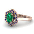 Honeycomb Halo Oval Emerald Ring - Laura No. 65 image 2