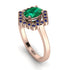 Honeycomb Halo Oval Emerald Ring - Laura No. 65 image 3