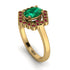 Honeycomb Halo Oval Emerald Ring - Laura No. 49 image 3