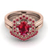 Honeycomb Halo Oval Ruby Bridal Set - Laura No. 56 image 2