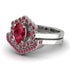 Honeycomb Halo Oval Ruby Bridal Set - Laura No. 57 image 3