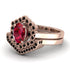 Honeycomb Halo Oval Ruby Bridal Set - Laura No. 41 image 3
