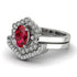 Honeycomb Halo Oval Ruby Bridal Set - Laura No. 12 image 3