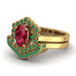 Honeycomb Halo Oval Ruby Bridal Set - Laura No. 25 image 3