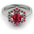 Honeycomb Halo Oval Ruby Ring - Laura No. 57 image 1