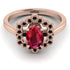 Honeycomb Halo Oval Ruby Ring - Laura No. 41 image 1