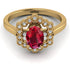 Honeycomb Halo Oval Ruby Ring - Laura No. 10 image 1