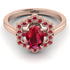 Honeycomb Halo Oval Ruby Ring - Laura No. 56 image 1