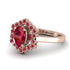 Honeycomb Halo Oval Ruby Ring - Laura No. 56 image 2