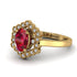 Honeycomb Halo Oval Ruby Ring - Laura No. 10 image 2
