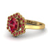 Honeycomb Halo Oval Ruby Ring - Laura No. 55 image 2