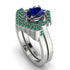 Honeycomb Halo Oval Sapphire Bridal Set - Laura No. 30 image 1