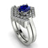 Honeycomb Halo Oval Sapphire Bridal Set - Laura No. 15 image 1