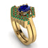 Honeycomb Halo Oval Sapphire Bridal Set - Laura No. 28 image 1