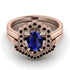 Honeycomb Halo Oval Sapphire Bridal Set - Laura No. 44 image 2