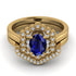 Honeycomb Halo Oval Sapphire Bridal Set - Laura No. 13 image 2