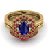 Honeycomb Halo Oval Sapphire Bridal Set - Laura No. 58 image 2