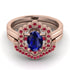 Honeycomb Halo Oval Sapphire Bridal Set - Laura No. 59 image 2
