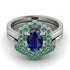 Honeycomb Halo Oval Sapphire Bridal Set - Laura No. 30 image 2