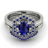 Honeycomb Halo Oval Sapphire Bridal Set - Laura No. 75 image 2