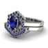 Honeycomb Halo Oval Sapphire Bridal Set - Laura No. 75 image 3