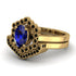 Honeycomb Halo Oval Sapphire Bridal Set - Laura No. 43 image 3