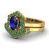 Honeycomb Halo Oval Sapphire Bridal Set - Laura No. 28 image 3