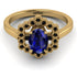 Honeycomb Halo Oval Sapphire Ring - Laura No. 43 image 1