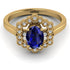 Honeycomb Halo Oval Sapphire Ring - Laura No. 13 image 1