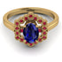 Honeycomb Halo Oval Sapphire Ring - Laura No. 58 image 1