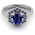 Honeycomb Halo Oval Sapphire Ring - Laura No. 75 image 1
