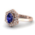 Honeycomb Halo Oval Sapphire Ring - Laura No. 14 image 2