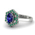 Honeycomb Halo Oval Sapphire Ring - Laura No. 30 image 2
