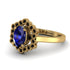 Honeycomb Halo Oval Sapphire Ring - Laura No. 43 image 2