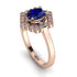 Honeycomb Halo Oval Sapphire Ring - Laura No. 14 image 3
