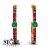 Hoop Emerald Earrings Micro Pave - Ansley No. 49 image 9