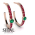 Hoop Emerald Earrings Micro Pave - Ansley No. 50 image 2