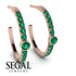 Hoop Emerald Earrings Micro Pave - Ansley No. 20 image 2