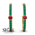 Hoop Ruby Earrings Micro Pave - Ansley No. 25 image 9