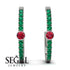 Hoop Ruby Earrings Micro Pave - Ansley No. 27 image 9