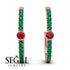 Hoop Ruby Earrings Micro Pave - Ansley No. 26 image 9