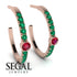 Hoop Ruby Earrings Micro Pave - Ansley No. 26 image 2