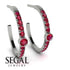Hoop Ruby Earrings Micro Pave - Ansley No. 57 image 2